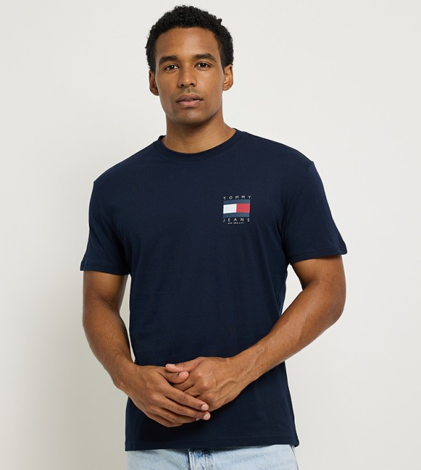 Flag Detail Crew Neck T-Shirt