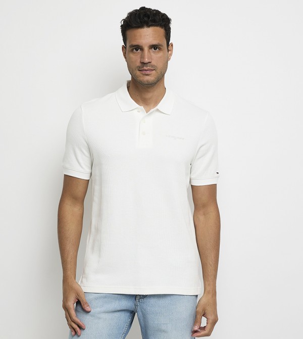 Waffle Textured Regular Fit Polo T-Shirt