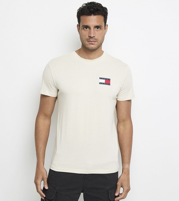 Logo Printed Slim Fit Crew Neck T-Shirt