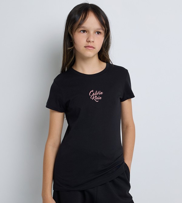 Logo Printed Short Sleeves Casual T-Shirt