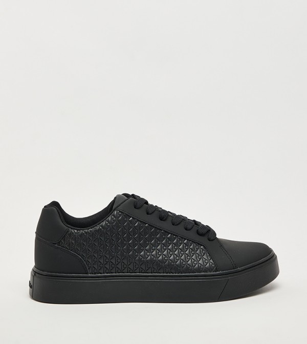 Textured Lace-Up Sneakers