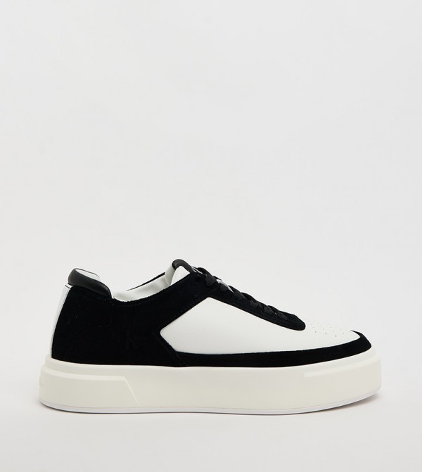 Color Block Basket Cupsole Lace-Up Sneakers