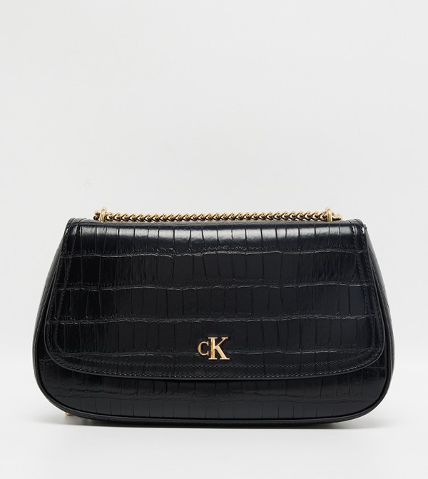 Croc Textured Convertible Crossbody Bag