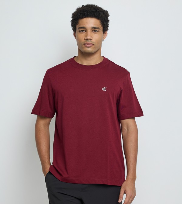 Monogram Embroidered Crew Neck T-Shirt