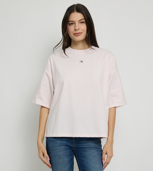Logo Badge Short Sleeves Oversized T-Shirt