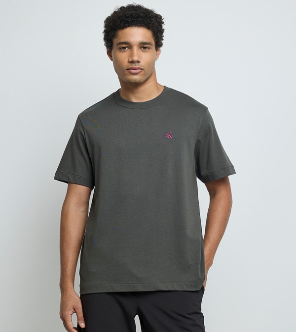 Monogram Embroidered Crew Neck T-Shirt