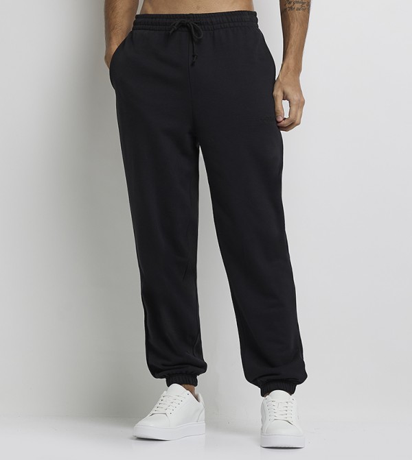 Logo Embroidered Drawstring Waist Joggers