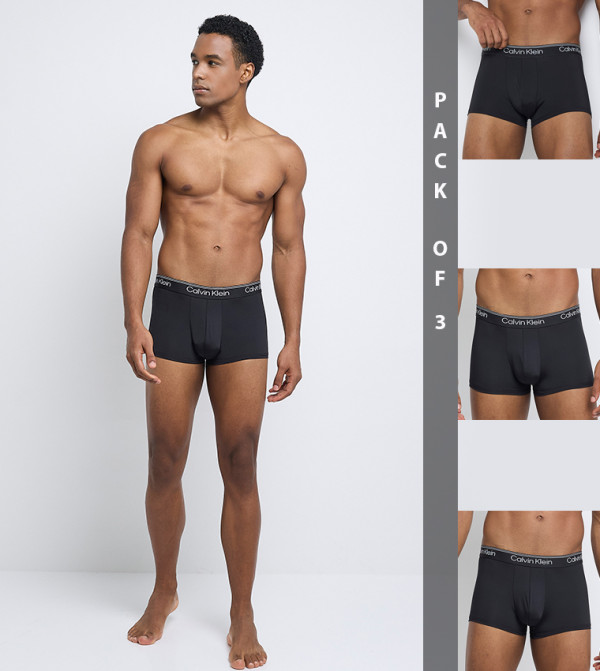 3-Pack Logo Waistband Trunks