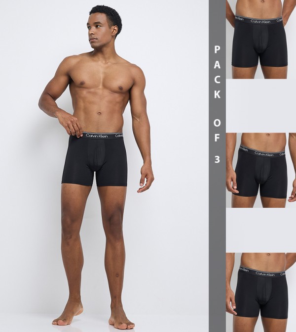 3-Pack Logo Waistband Trunks