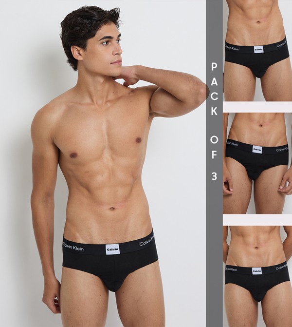 Pack of 3 Logo Waistband Hipster Briefs