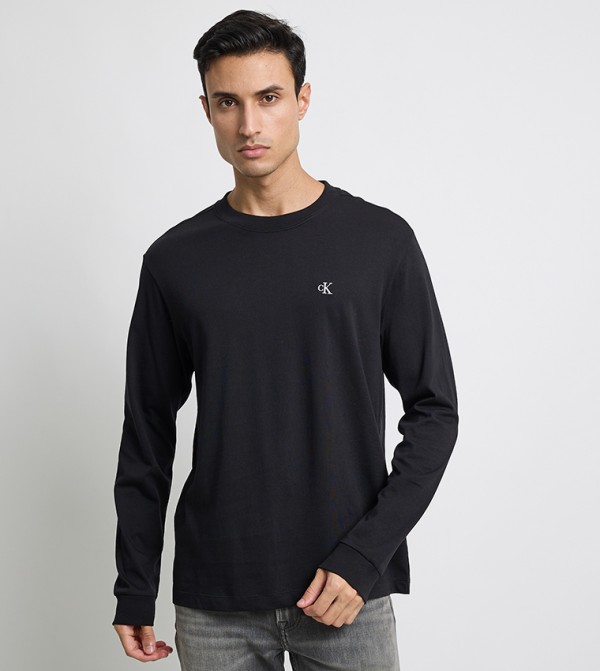 Logo Embroidered Long Sleeves T-Shirt