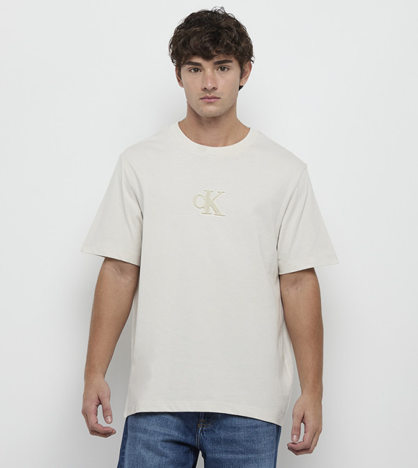 Logo Embroidered Crew Neck T-Shirt