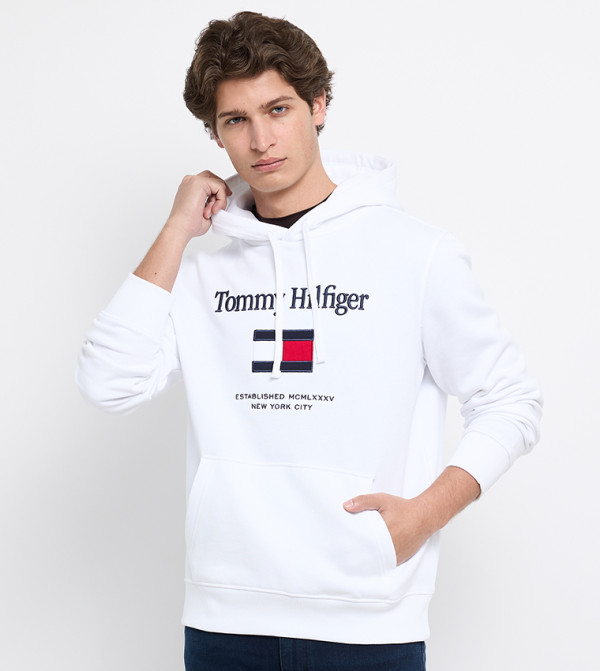Flag Printed Long Sleeves Hoodie