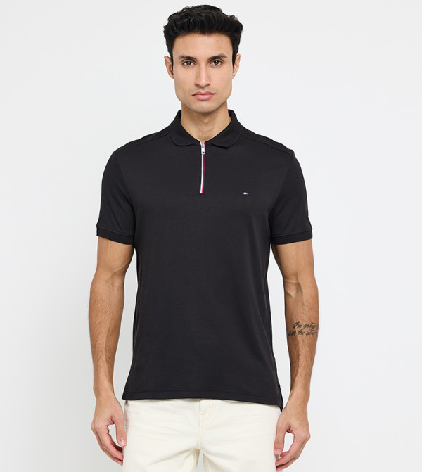 Flag Detail Short Sleeves Polo T-Shirt