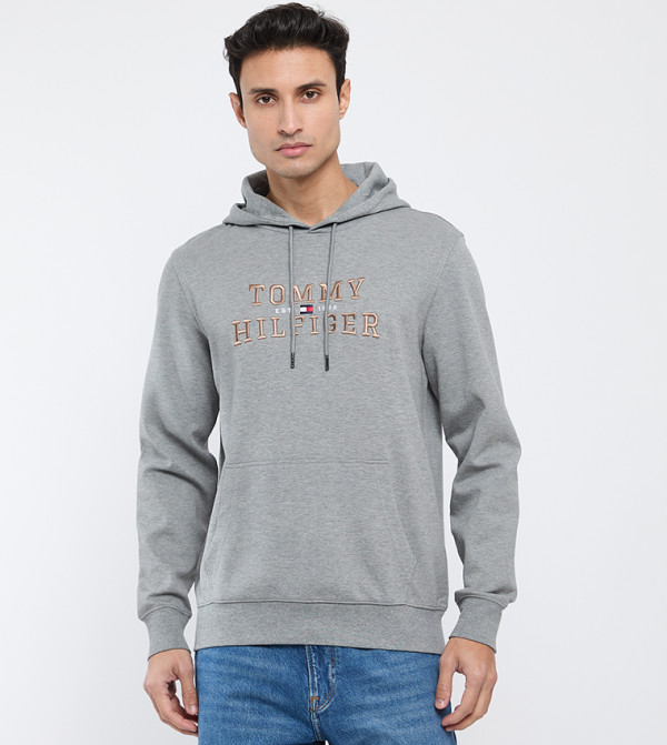 Logo Embroidered Long Sleeves Hoodie