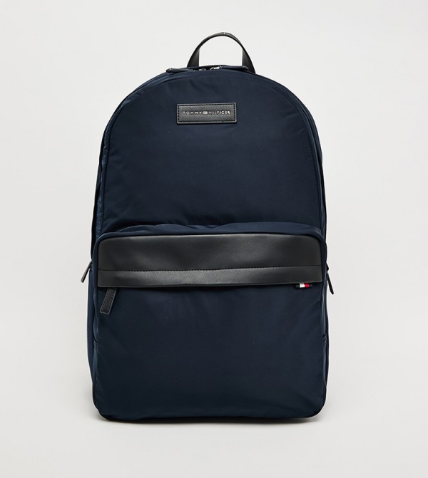 Logo Badge Zippered Backpack