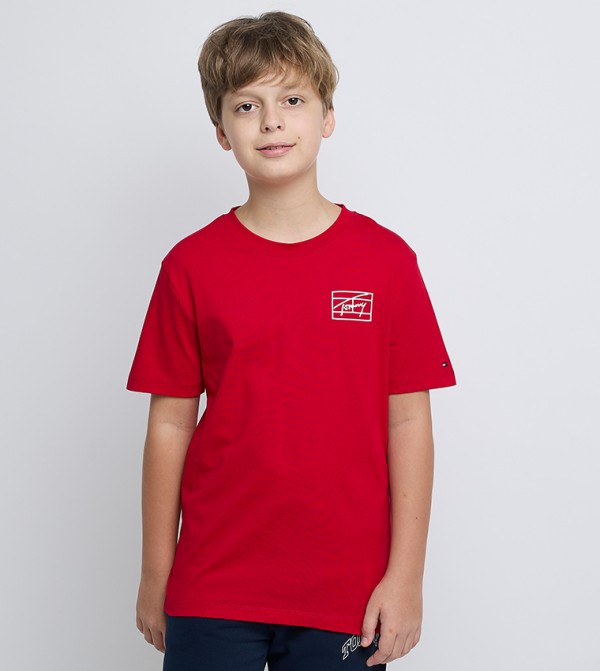 Logo Printed Short Sleeves Casual T-Shirt