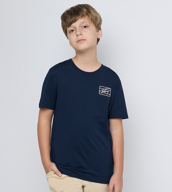 Logo Printed Short Sleeves Casual T-Shirt