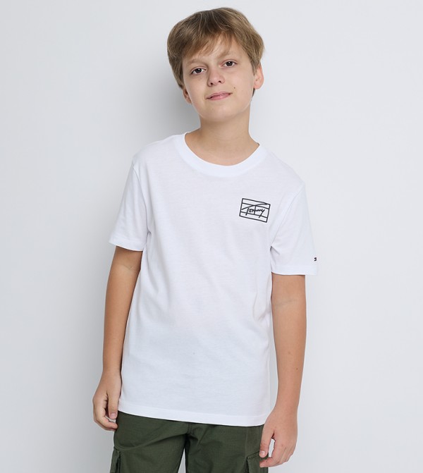 Logo Printed Short Sleeves Casual T-Shirt