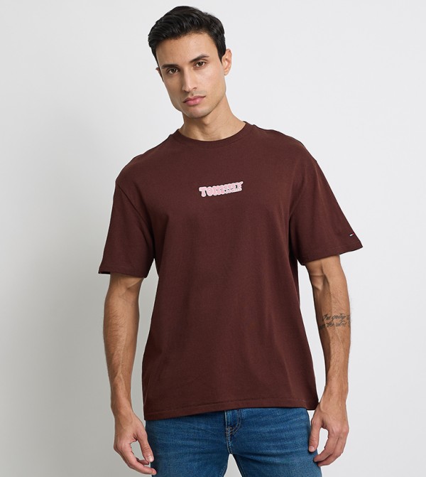 Logo Embroidered Crew Neck T-Shirt