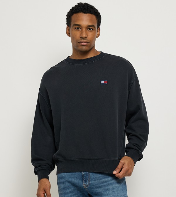 Flag Detail Long Sleeves Sweatshirt