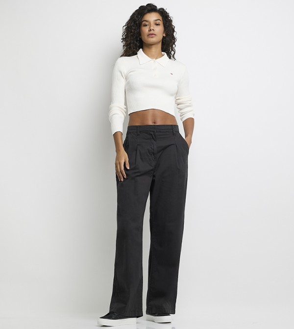 Pleat Detail Wide Leg Pants
