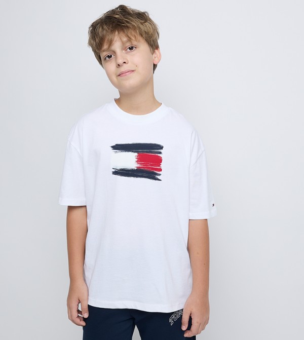 Logo Printed Short Sleeves Casual T-Shirt