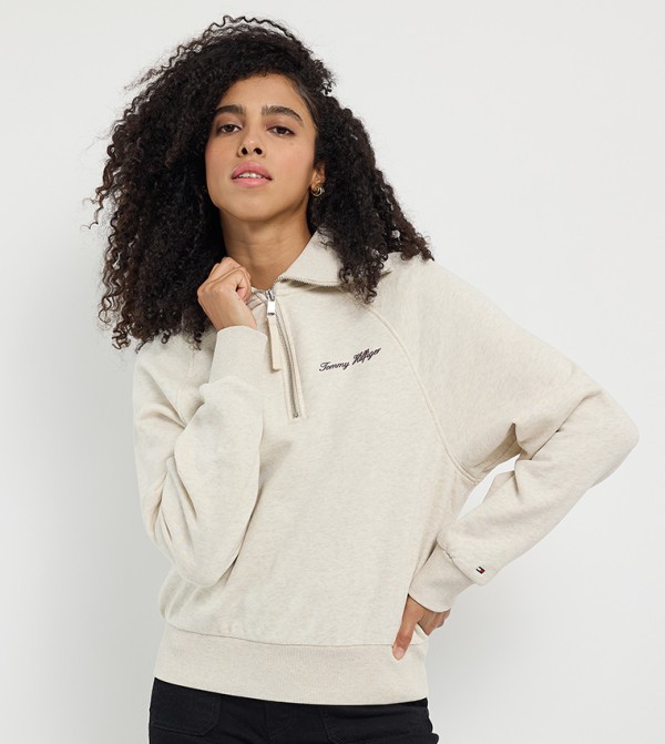 Logo Printed Collared Sweatshirt