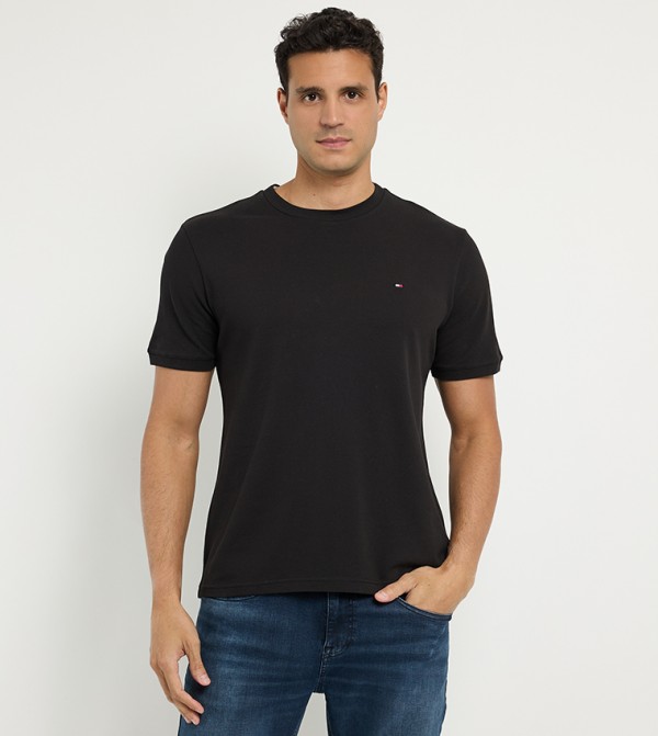 Logo Detail Short Sleeves Pique T-Shirt