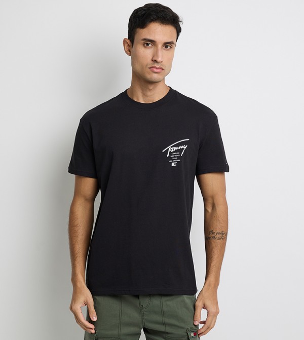 SIGN CITY Logo Printed Crew Neck T-Shirt