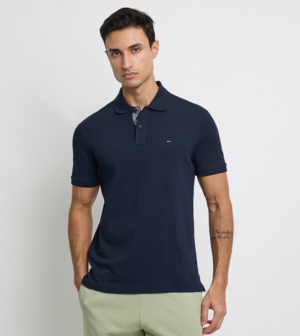 Flag Detail Short Sleeves Polo T-Shirt