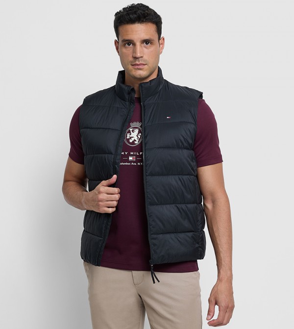 Zippered High Neck Gilet