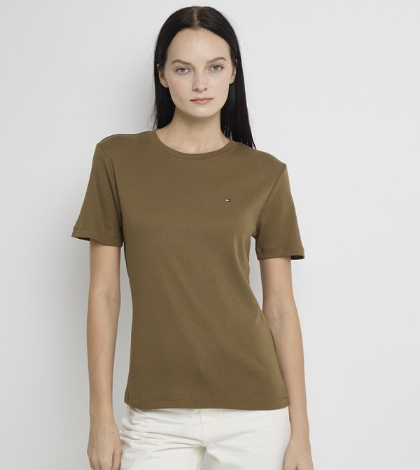 Logo Detail Short Sleeves Casual T-Shirt