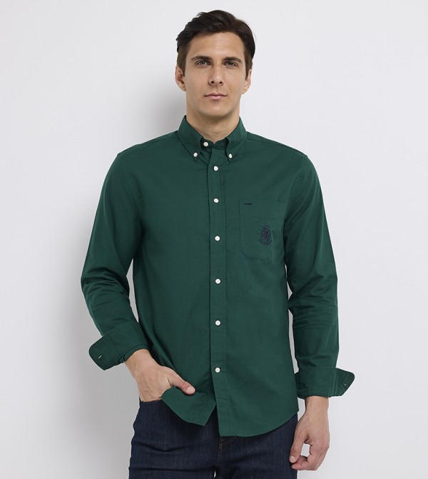 Logo Embroidered Oxford Shirt