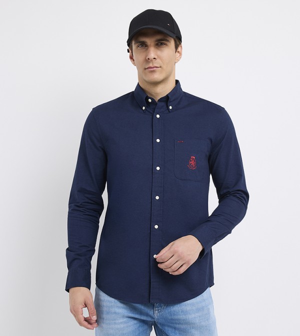 Logo Embroidered Oxford Shirt