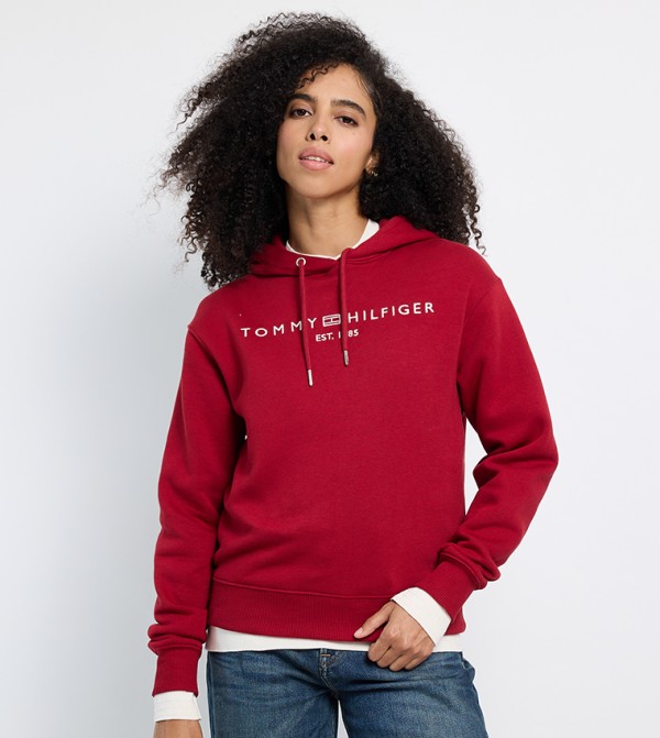 Logo Embroidered Long Sleeves Hoodie