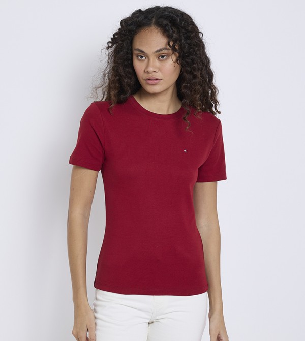 Solid Crew Neck Slim Fit T-Shirt