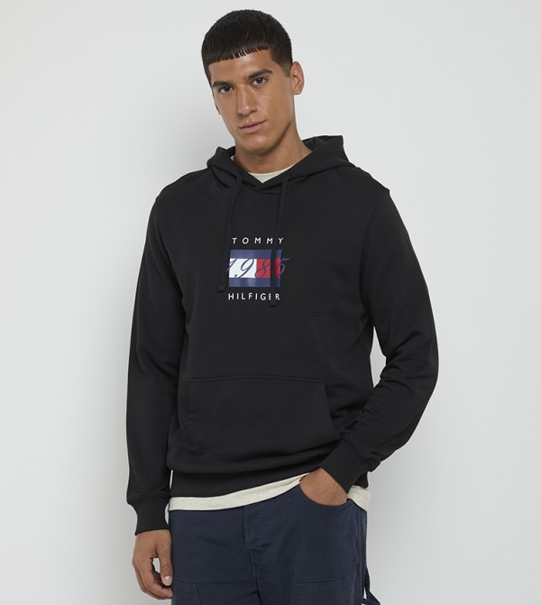 Logo Printed Long Sleeves Hoodie