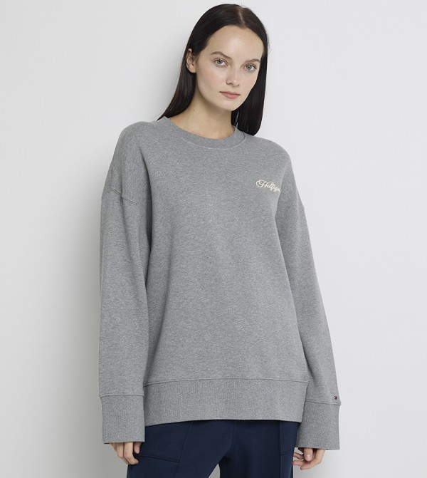 Logo Embroidered Long Sleeves Sweatshirt