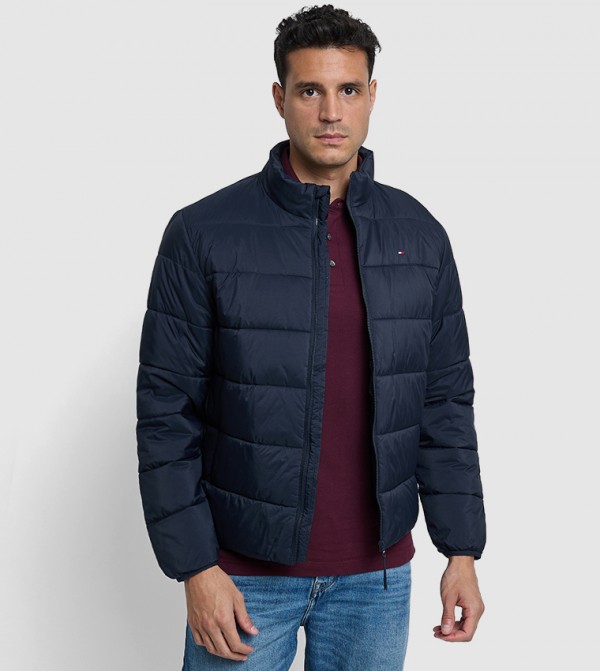 Zippered High Neck Puffer Jacket