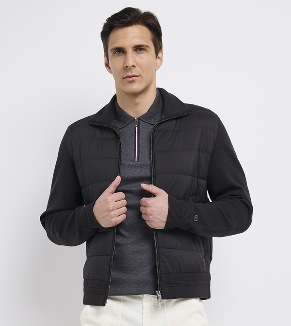 جاكيت بفر كم طويل بسحاب كامل 