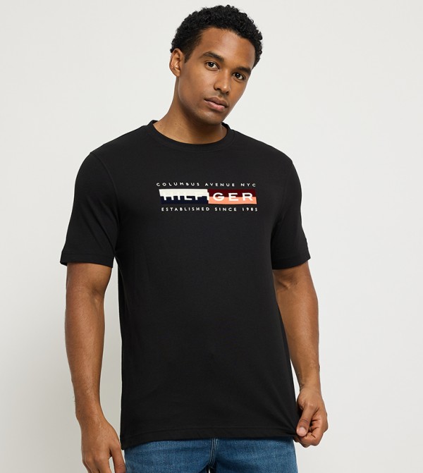 Monotype Printed Crew Neck T-Shirt
