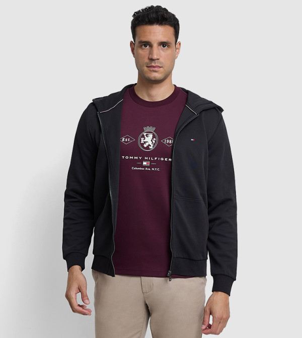 Zippered Long Sleeves Hooded Jacket
