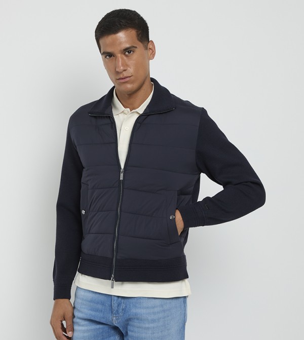 Solid Long Sleeves Puffer Jacket