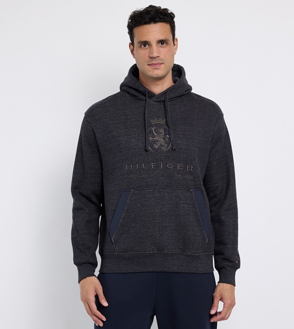 Logo Embroidered Long Sleeves Hoodie