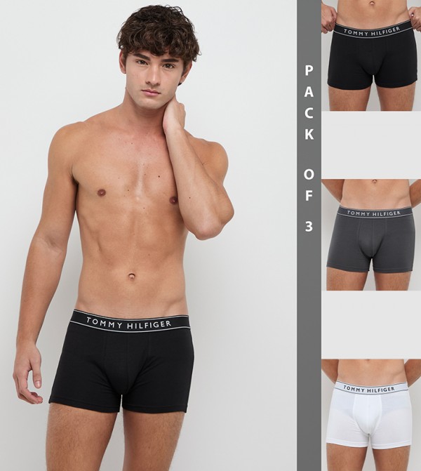 3-Pack Logo Waistband Trunks