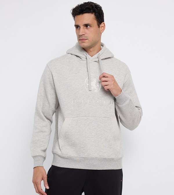 Logo Embroidered Long Sleeves Hoodie