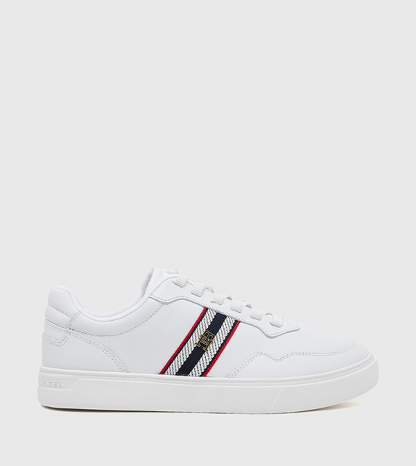 Webbing Cupsole Lace-Up Sneakers