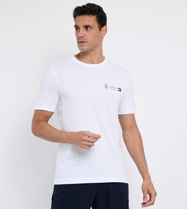 Logo Printed Short Sleeves Casual T-Shirt
