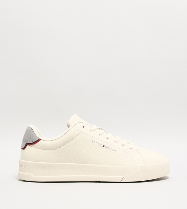 Logo Detail Court Lace-Up Sneakers